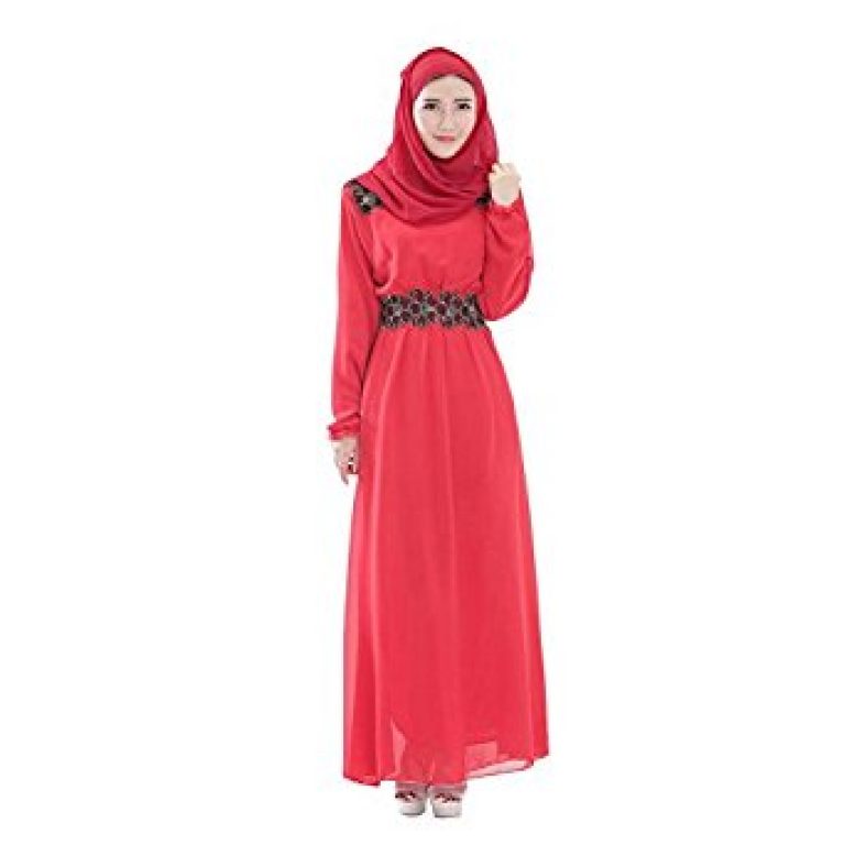 Romantic Bear Muslim Kaftan Abaya Jilbab Islamic Women Cocktail Dress Long Sleeve Vintage Maxi